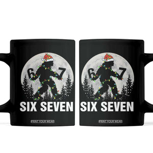 67 Six Seven Coffee Mug Funny Bigfoot Christmas Sasquatch Moon TS14 Black Print Your Wear