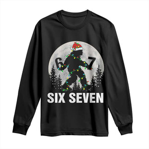 67 Six Seven Long Sleeve Shirt Funny Bigfoot Christmas Sasquatch Moon TS14 Black Print Your Wear