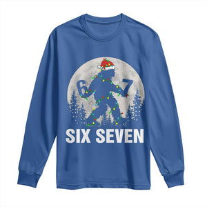 67 Six Seven Long Sleeve Shirt Funny Bigfoot Christmas Sasquatch Moon TS14 Royal Blue Print Your Wear