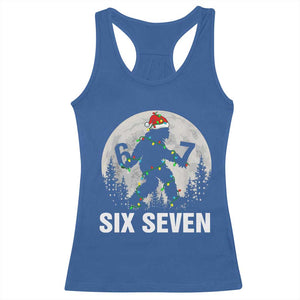 67 Six Seven Racerback Tank Top Funny Bigfoot Christmas Sasquatch Moon TS14 Royal Blue Print Your Wear