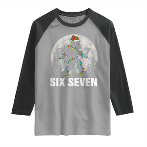 67 Six Seven Raglan Shirt Funny Bigfoot Christmas Sasquatch Moon TS14 Sport Gray Black Print Your Wear