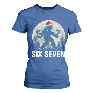 67 Six Seven T Shirt For Women Funny Bigfoot Christmas Sasquatch Moon TS14 Royal Blue Print Your Wear