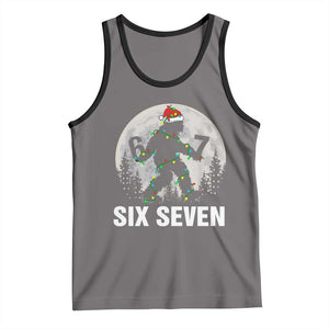 67 Six Seven Tank Top Funny Bigfoot Christmas Sasquatch Moon TS14 Deep Heather Black Print Your Wear