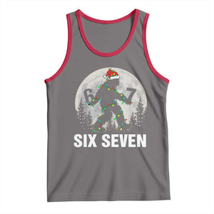 67 Six Seven Tank Top Funny Bigfoot Christmas Sasquatch Moon TS14 Deep Heather Red Print Your Wear