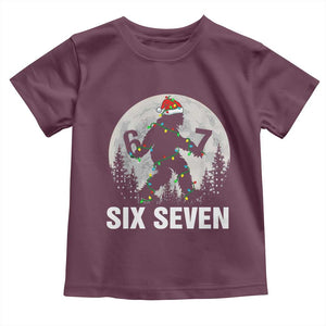 67 Six Seven Toddler T Shirt Funny Bigfoot Christmas Sasquatch Moon TS14 Maroon Print Your Wear