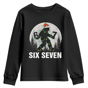 67 Six Seven Youth Sweatshirt Funny Bigfoot Christmas Sasquatch Moon TS14 Black Print Your Wear