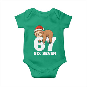 67 Six Seven Baby Onesie Funny Sloth Christmas TS14 Irish Green Print Your Wear