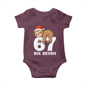 67 Six Seven Baby Onesie Funny Sloth Christmas TS14 Maroon Print Your Wear