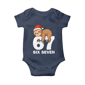 67 Six Seven Baby Onesie Funny Sloth Christmas TS14 Navy Print Your Wear