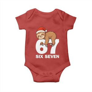 67 Six Seven Baby Onesie Funny Sloth Christmas TS14 Red Print Your Wear