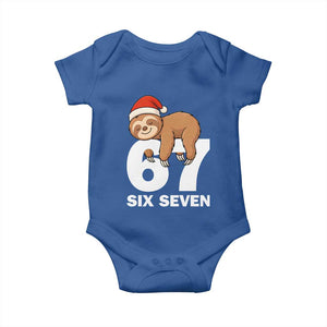67 Six Seven Baby Onesie Funny Sloth Christmas TS14 Royal Blue Print Your Wear