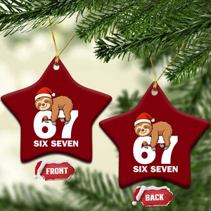 67 Six Seven Ceramic Ornament Funny Sloth Xmas TS14 Print Your Wear