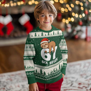 67 Six Seven Ugly Christmas Sweater Funny Sloth Xmas TS14 Forest Green Beige Print Your Wear