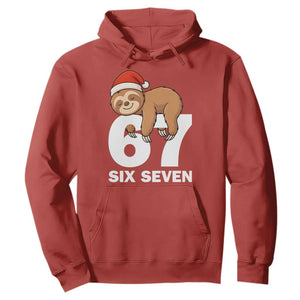 67 Six Seven Hoodie Funny Sloth Christmas TS14 Red Print Your Wear