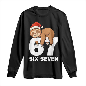 67 Six Seven Long Sleeve Shirt Funny Sloth Christmas TS14 Black Print Your Wear