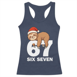 67 Six Seven Racerback Tank Top Funny Sloth Christmas TS14 Navy Print Your Wear