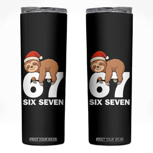 67 Six Seven Skinny Tumbler Funny Sloth Christmas TS14 Black Print Your Wear