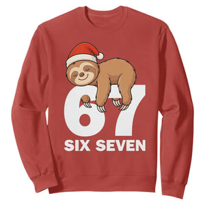 67 Six Seven Sweatshirt Funny Sloth Christmas TS14 Red Print Your Wear