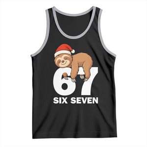 67 Six Seven Tank Top Funny Sloth Christmas TS14 Black Athletic Heather Print Your Wear