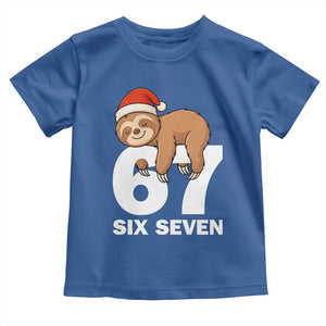 67 Six Seven Toddler T Shirt Funny Sloth Christmas TS14 Royal Blue Print Your Wear