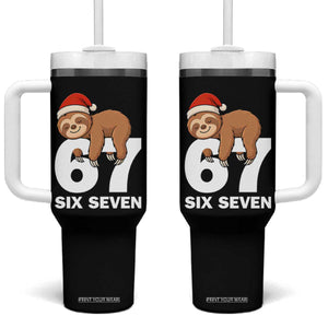 67 Six Seven Tumbler With Handle Funny Sloth Christmas TS14 One Size: 40 oz Black Print Your Wear