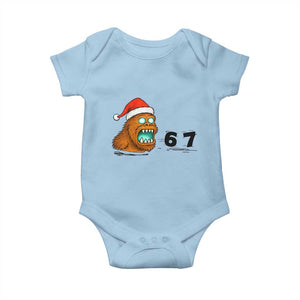 67 Six Seven Baby Onesie Funny Bigfoot Christmas TS14 Light Blue Print Your Wear