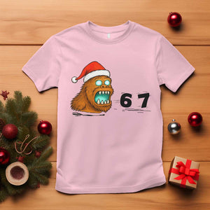 67 Six Seven T Shirt Funny Bigfoot Christmas TS14 Light Pink Print Your Wear