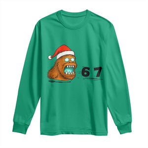 67 Six Seven Long Sleeve Shirt Funny Bigfoot Christmas TS14 Irish Green Print Your Wear