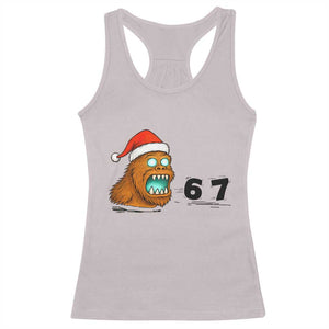 67 Six Seven Racerback Tank Top Funny Bigfoot Christmas TS14 Ice Gray Print Your Wear
