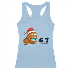 67 Six Seven Racerback Tank Top Funny Bigfoot Christmas TS14 Light Blue Print Your Wear