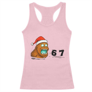 67 Six Seven Racerback Tank Top Funny Bigfoot Christmas TS14 Light Pink Print Your Wear
