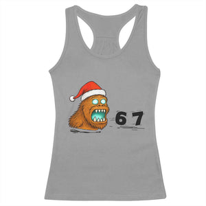 67 Six Seven Racerback Tank Top Funny Bigfoot Christmas TS14 Sport Gray Print Your Wear