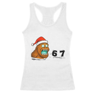 67 Six Seven Racerback Tank Top Funny Bigfoot Christmas TS14 White Print Your Wear