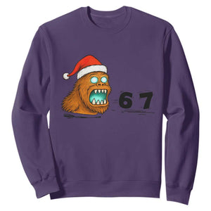 67 Six Seven Sweatshirt Funny Bigfoot Christmas TS14 Purple Print Your Wear