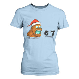67 Six Seven T Shirt For Women Funny Bigfoot Christmas TS14 Light Blue Print Your Wear