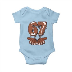 67 Six Seven Baby Onesie Funny Football Meme TS14 Light Blue Print Your Wear