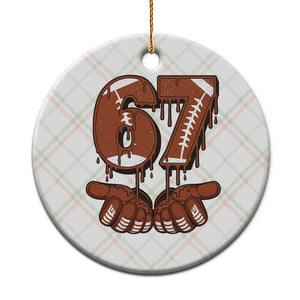 67 Six Seven Ceramic Ornament Funny Football Meme TS14 1pc Christmas Plaid Print Your Wear