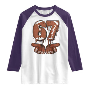 67 Six Seven Raglan Shirt Funny Football Meme TS14 White Purple Print Your Wear