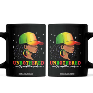 Afro African American Coffee Mug Unbothered By Negative Souls Black Sassy Queen TS14 Black Print Your Wear