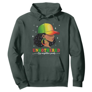 Afro African American Hoodie Unbothered By Negative Souls Black Sassy Queen TS14 Dark Forest Green Print Your Wear