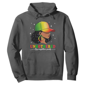 Afro African American Hoodie Unbothered By Negative Souls Black Sassy Queen TS14 Dark Heather Print Your Wear