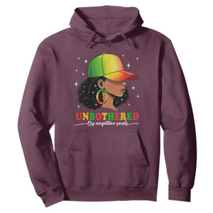 Afro African American Hoodie Unbothered By Negative Souls Black Sassy Queen TS14 Maroon Print Your Wear
