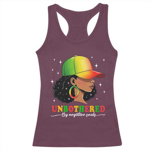 Afro African American Racerback Tank Top Unbothered By Negative Souls Black Sassy Queen TS14 Maroon Print Your Wear