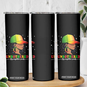 Afro African American Skinny Tumbler Unbothered By Negative Souls Black Sassy Queen TS14 Print Your Wear