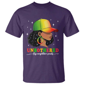 Afro African American T Shirt Unbothered By Negative Souls Black Sassy Queen TS14 Purple Print Your Wear