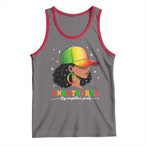 Afro African American Tank Top Unbothered By Negative Souls Black Sassy Queen TS14 Deep Heather Red Print Your Wear