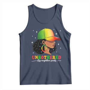 Afro African American Tank Top Unbothered By Negative Souls Black Sassy Queen TS14 Navy Print Your Wear