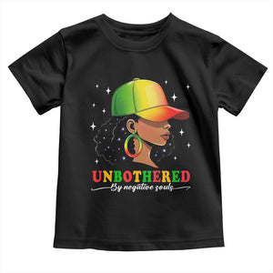 Afro African American Toddler T Shirt Unbothered By Negative Souls Black Sassy Queen TS14 Black Print Your Wear