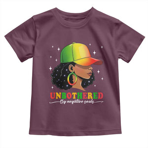 Afro African American Toddler T Shirt Unbothered By Negative Souls Black Sassy Queen TS14 Maroon Print Your Wear