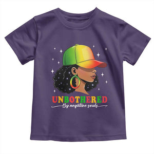 Afro African American Toddler T Shirt Unbothered By Negative Souls Black Sassy Queen TS14 Purple Print Your Wear